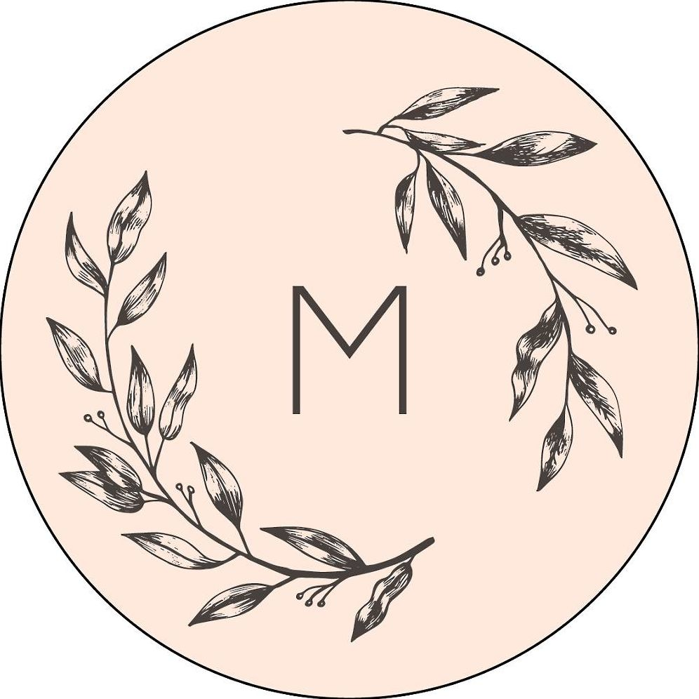 Leaves Monogram Circle Labels