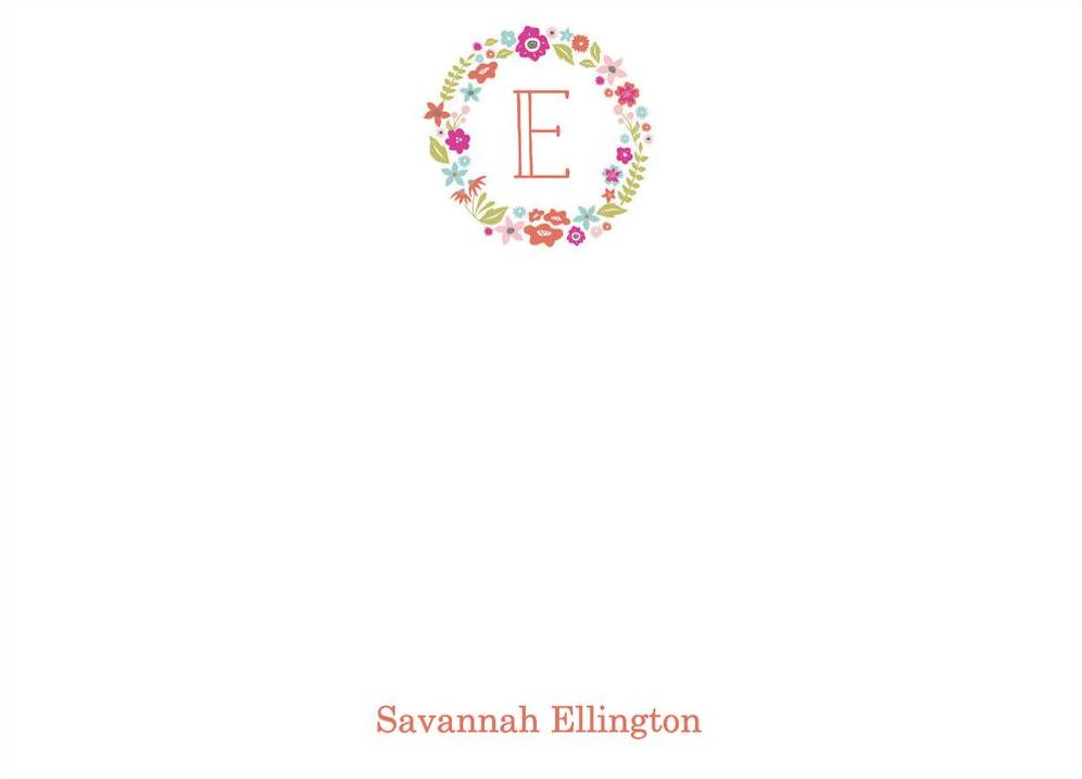 Floral Monogram A6 Stationery