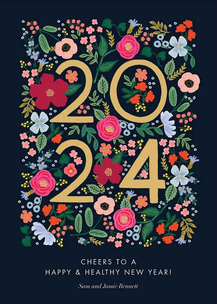 Wild Rose New Year Card