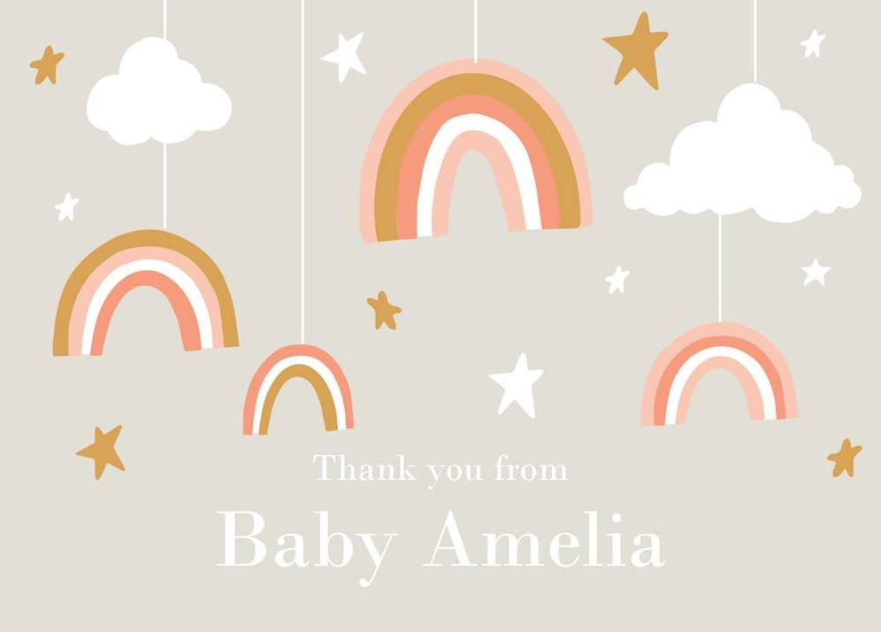 Rainbow Mobile Thank You Notes