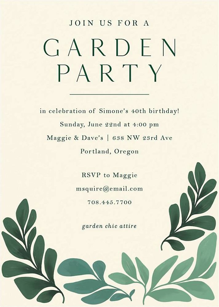 Greenery Party Invitation