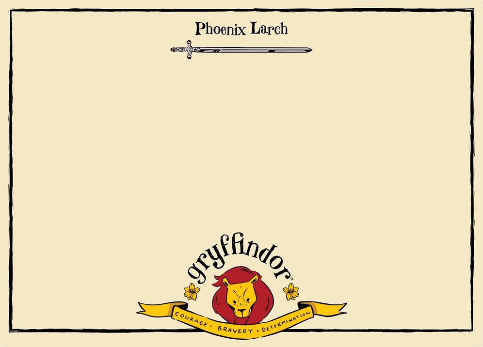 Gryffindor Mascot Illustrated Academia Harry Potter Stationery