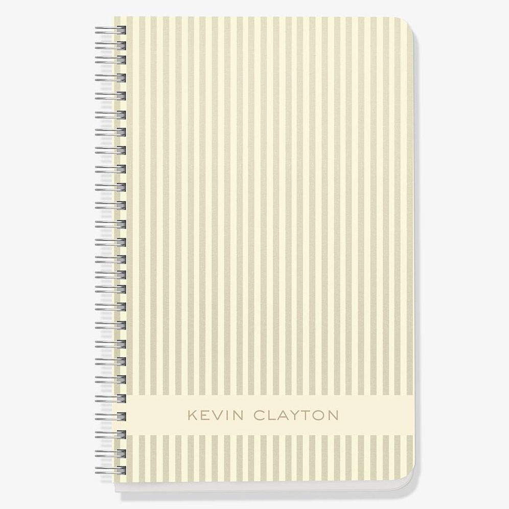 Taupe Picard Stripe Custom Journal