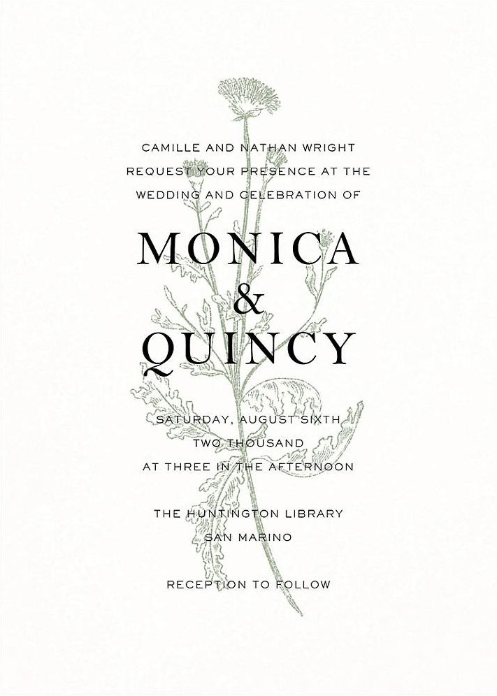 Fine Dandelion Wedding Invitation