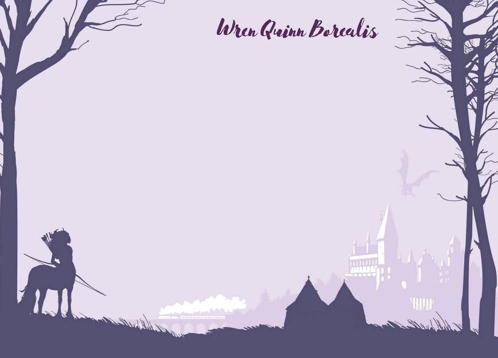 Forbidden Forest Purple Silhouette Harry Potter Stationery