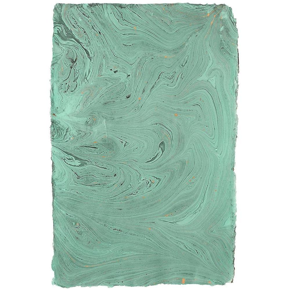 Teal Marble Handmade Paper