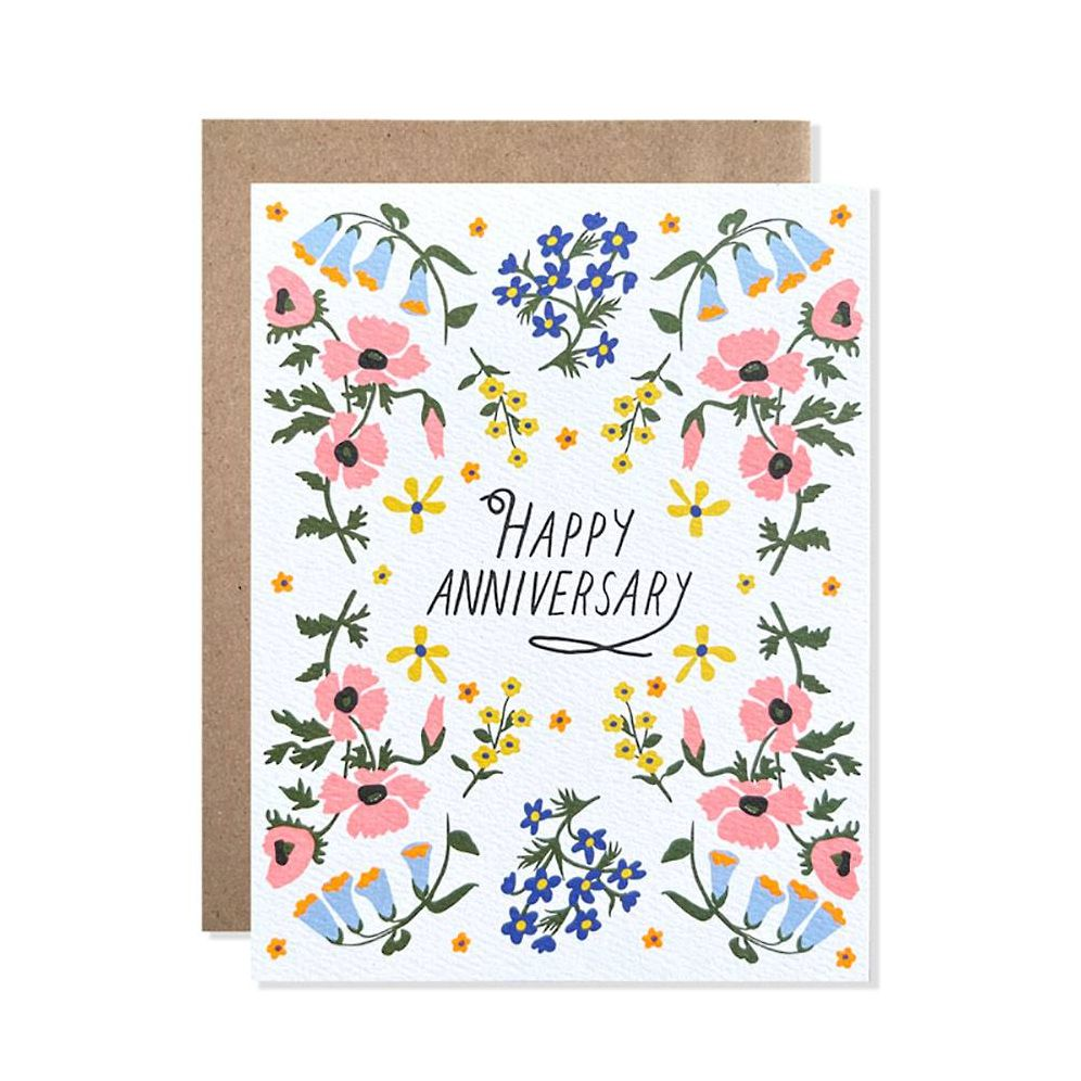 Bluebell Floral Anniversary Card