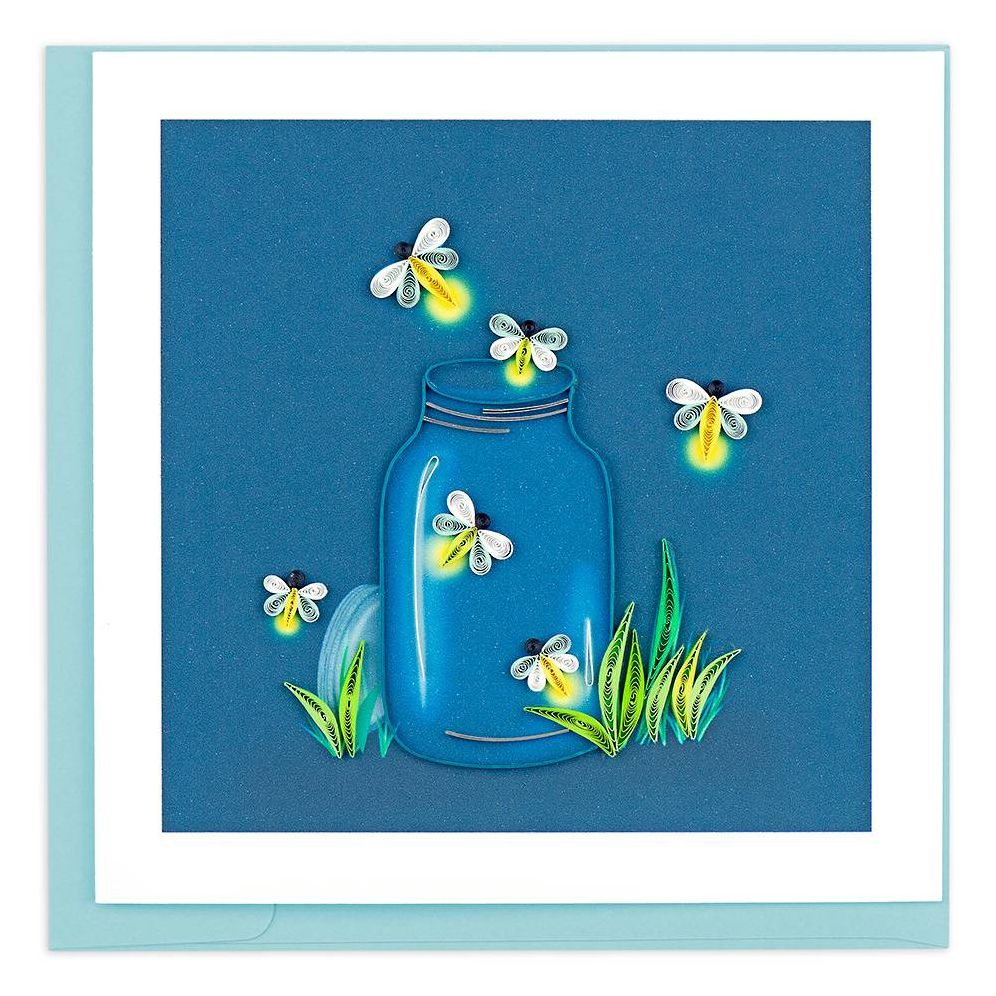 Quilling Fireflies Greeting Card