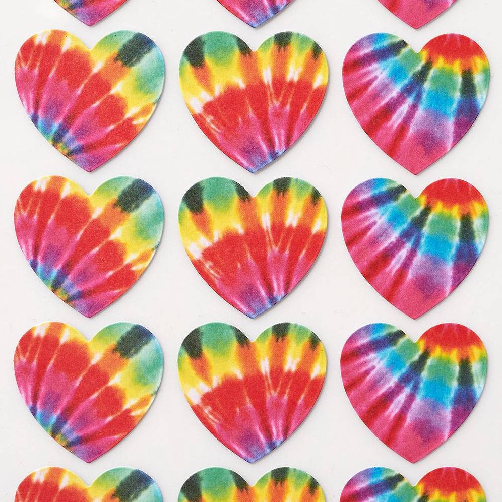 Tie Dye Heart Stickers