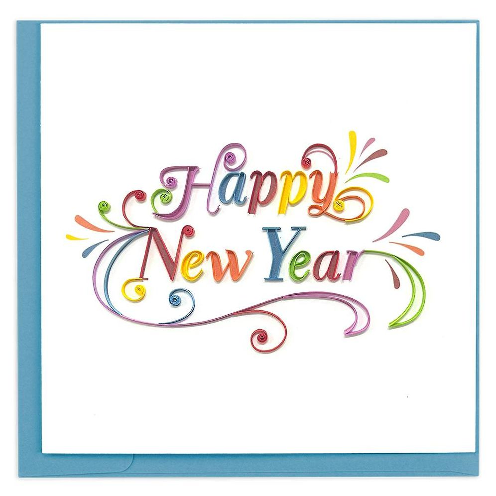 Quilling Colorful Script New Year Card