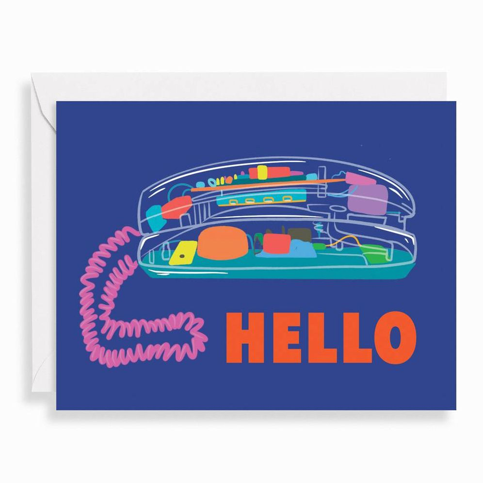 Hello Vintage Telephone Greeting Card