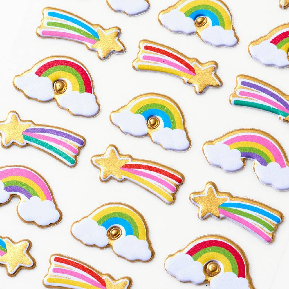 Gold Rainbow Stickers