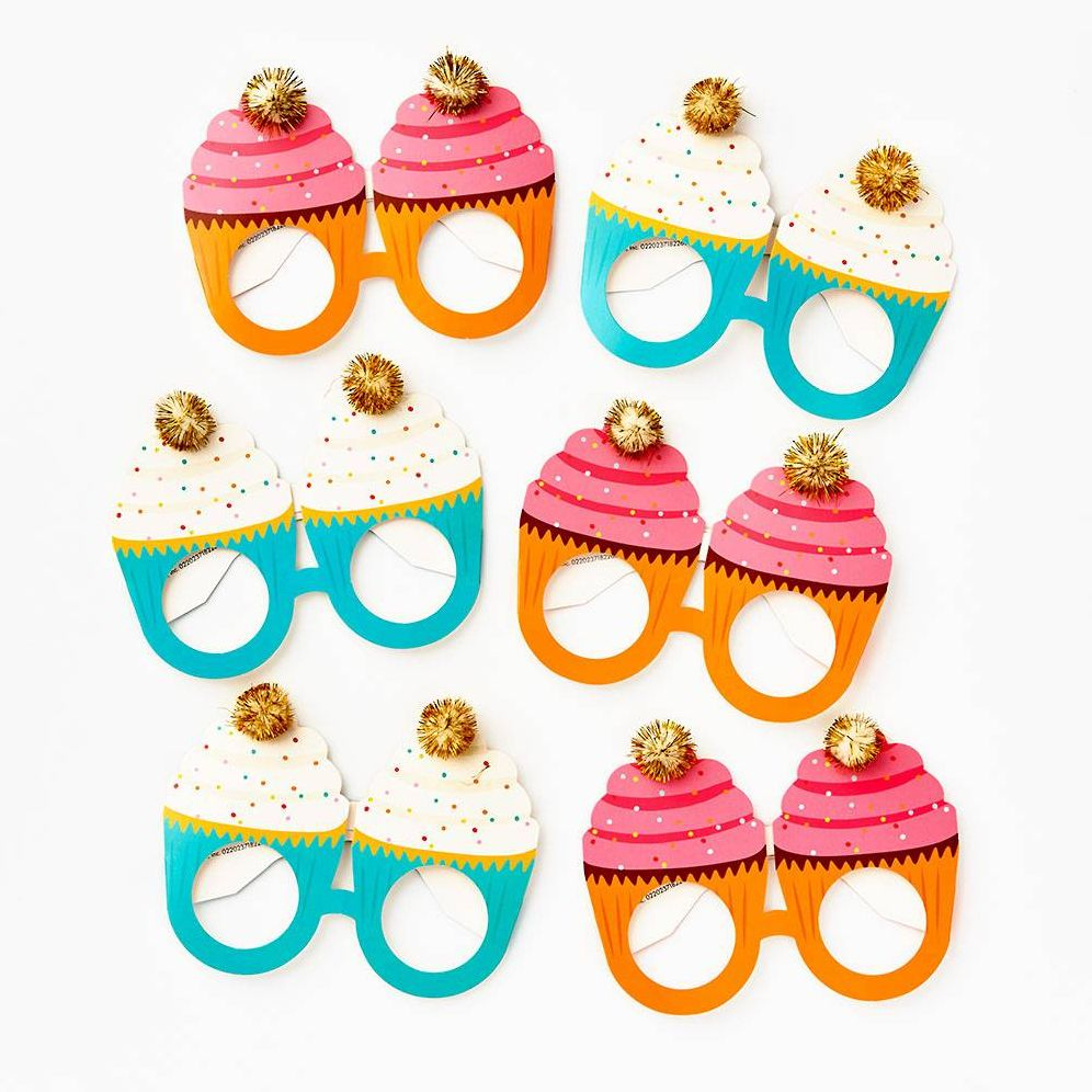 Birthday Cupcake Paper Glasses