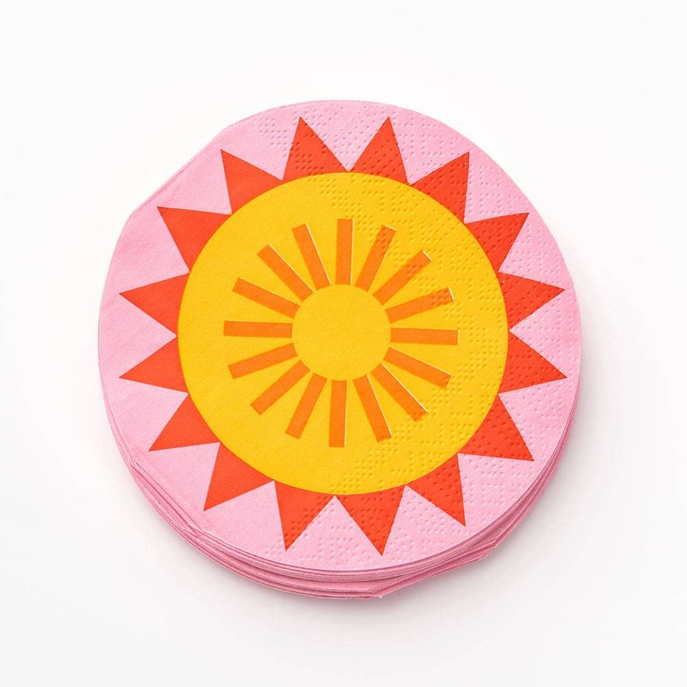 Die-Cut Abstract Sunshine Cocktail Napkins