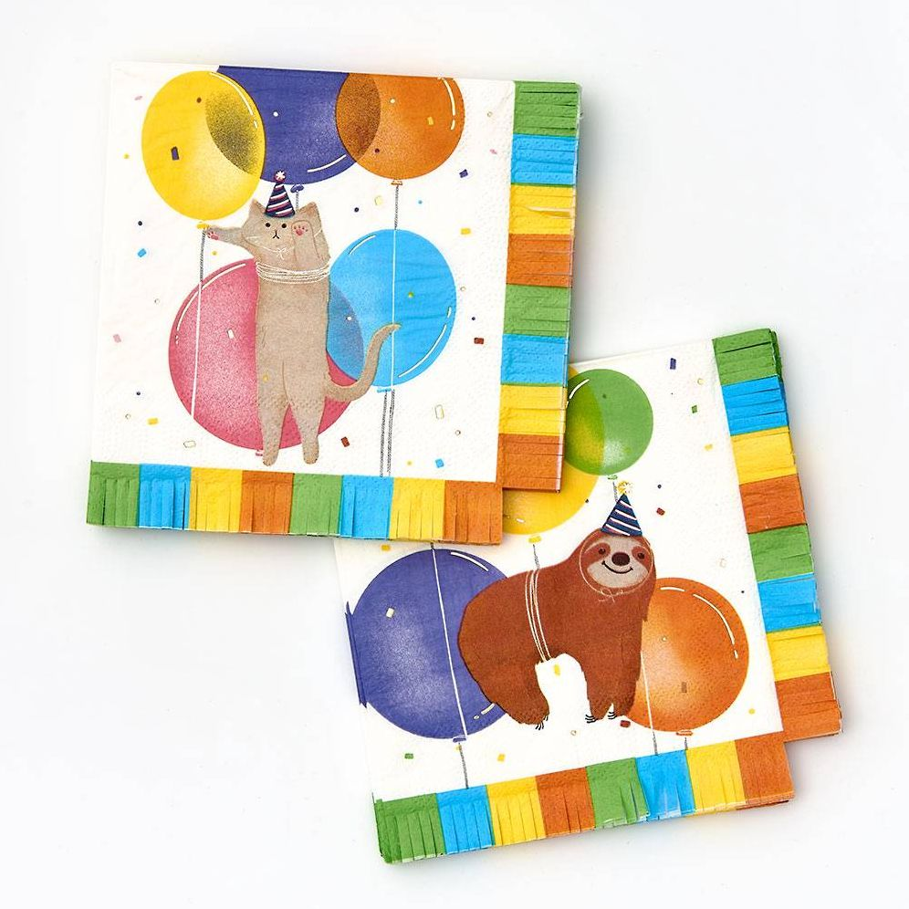 Balloon Party Animals Fringe Napkins