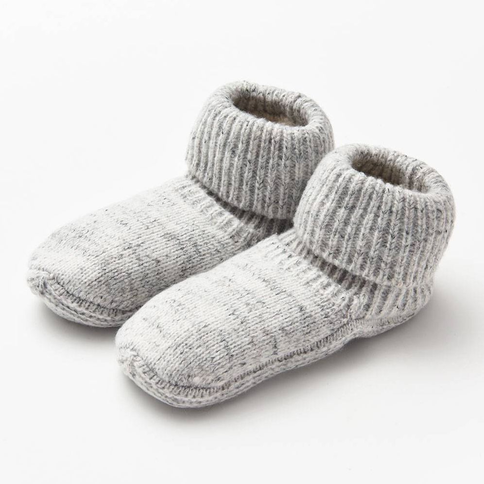 Knit Gray Microwave Slippers