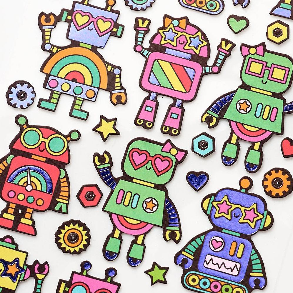 Rainbow Robot Stickers