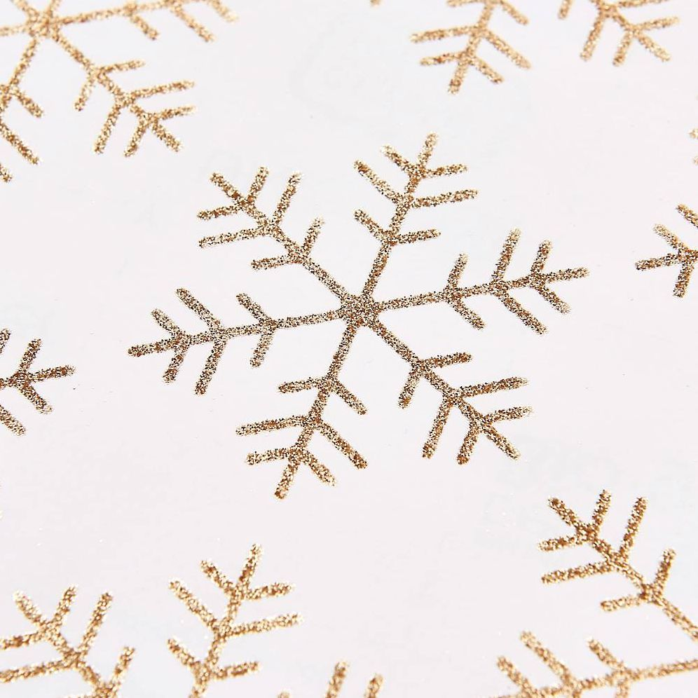 Gold Glitter Snowflakes Wrapping Paper