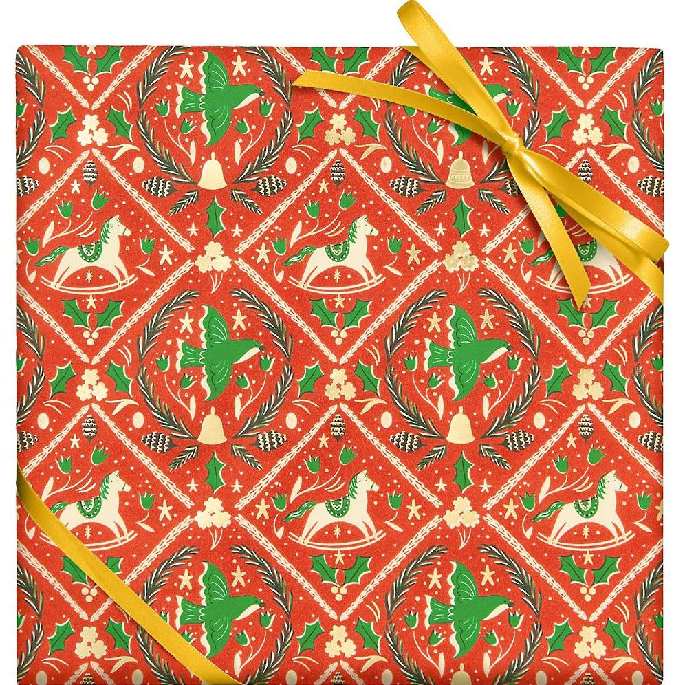 Folk Art Christmas Stone Paper Roll Wrap