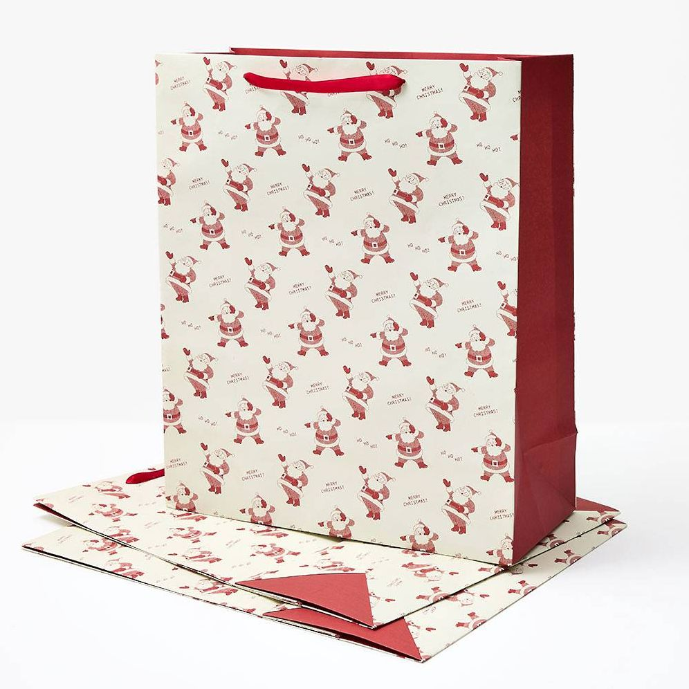 XL Newsprint Santas Gift Bags S/3