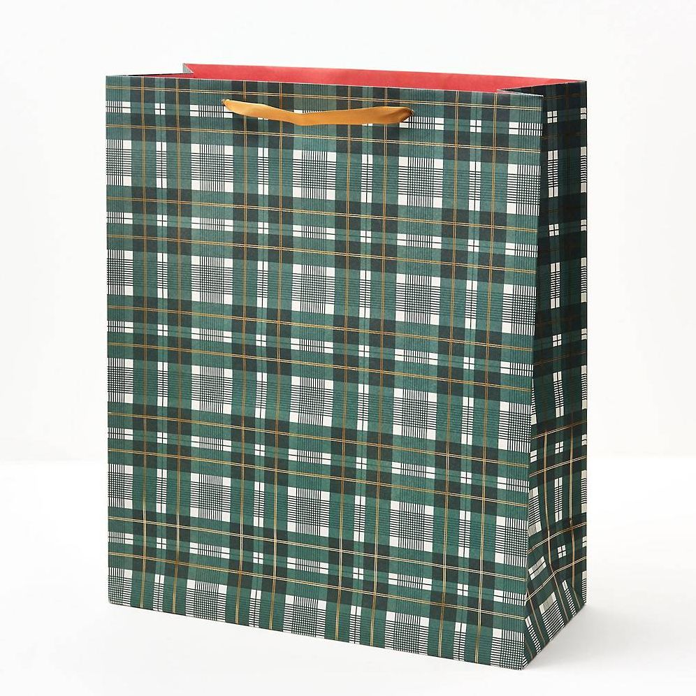 XL Red & Green Plaid Gift Bag