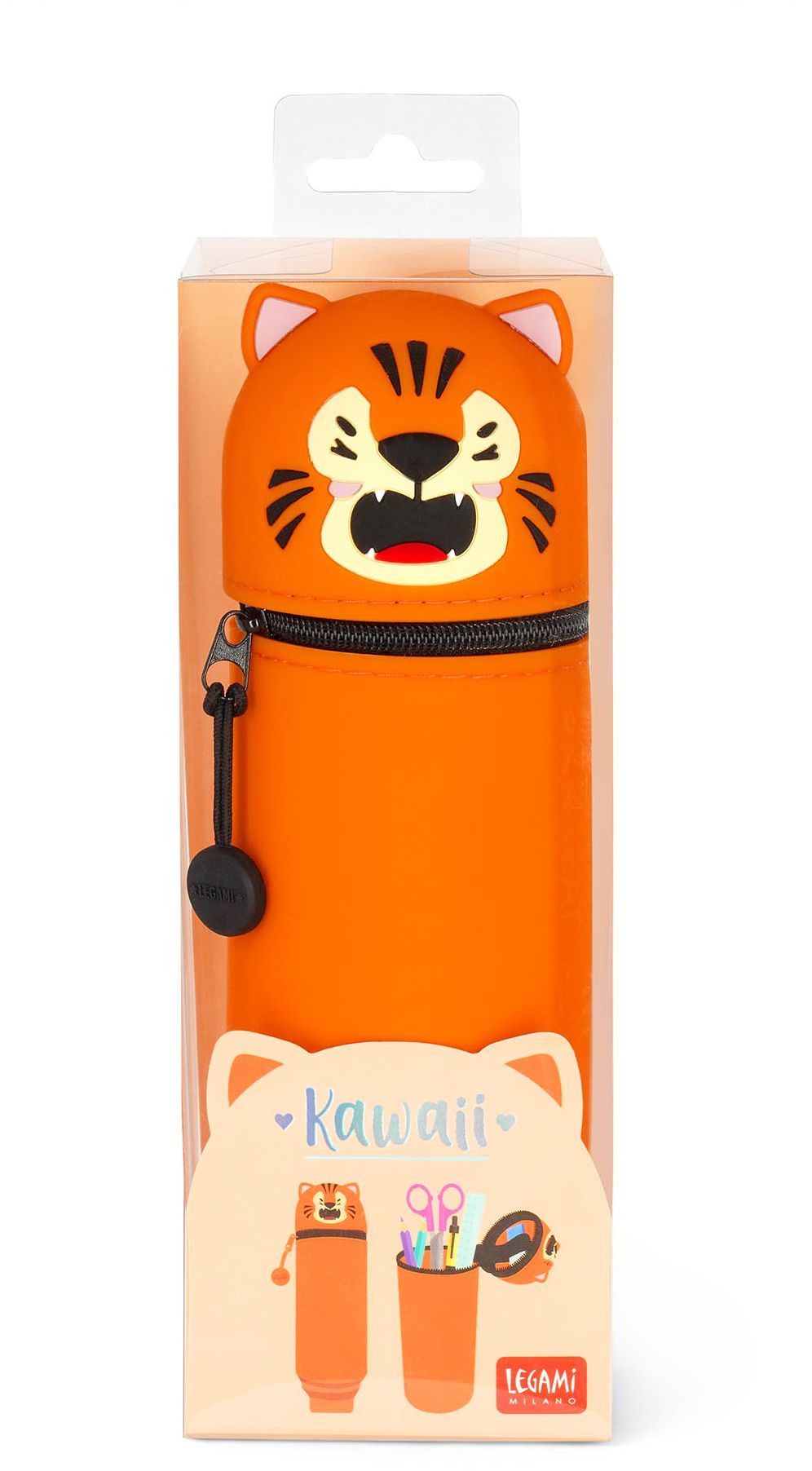 Legami 2-In-1 Silicone Pencil Case - Kawaii - Tiger