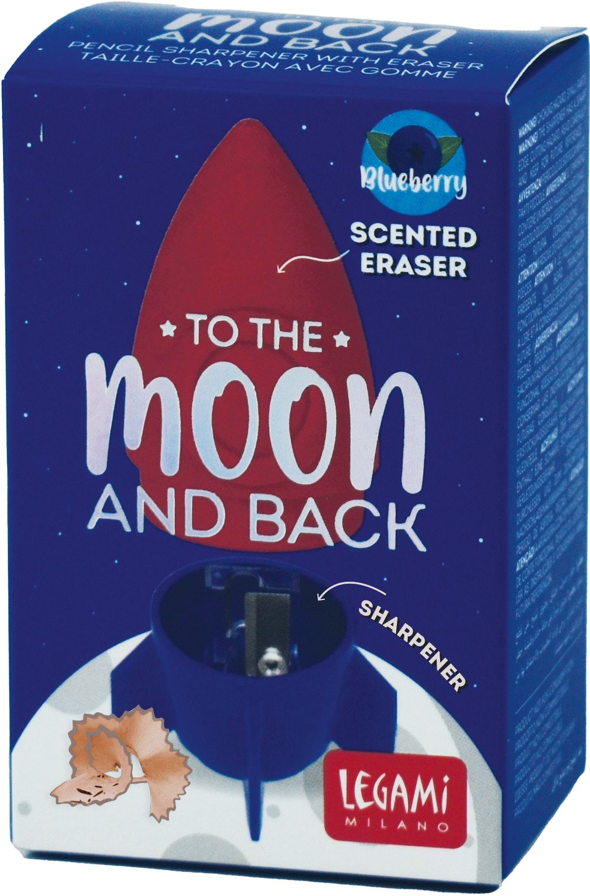 Legami Pencil Sharpener W/Eraser - To The Moon And Back - Space