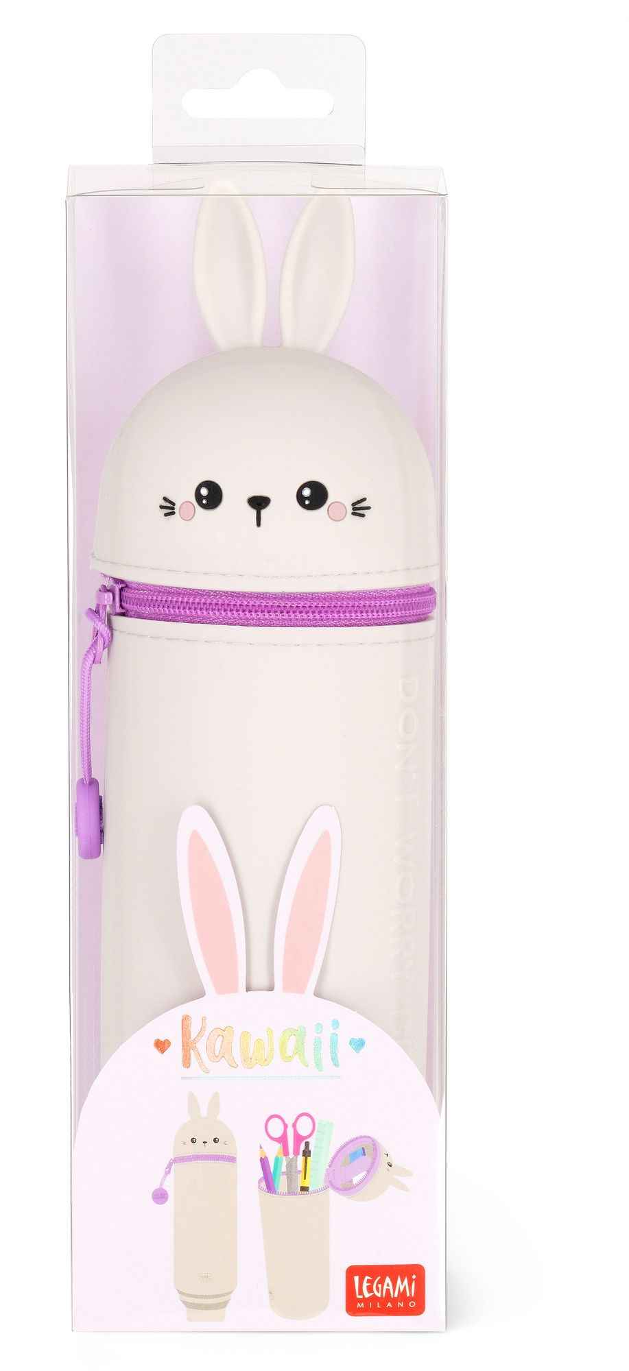 Legami 2-In-1 Silicone Pencil Case - Kawaii - Bunny