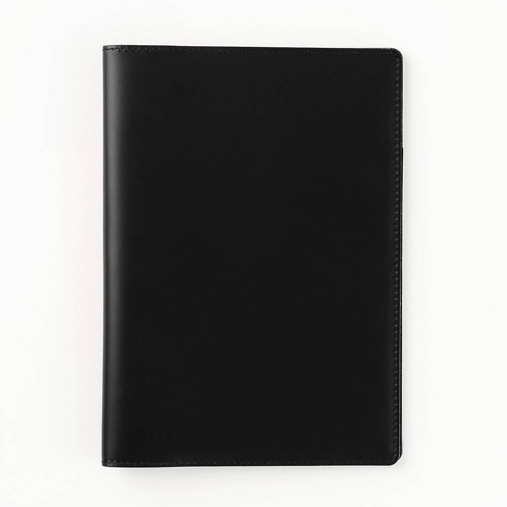 Paper Source Black Leather Refillable A5 Journal Cover