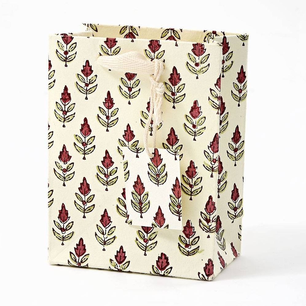 SM Buti Scarlet Block Printed Gift Bag