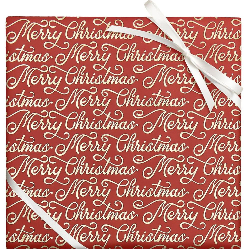 Merry Christmas Script Stone Paper Roll Wrap