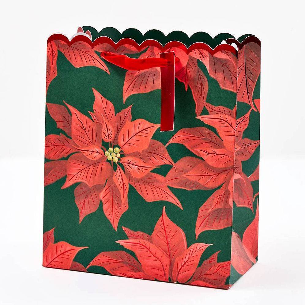 MED Elegant Poinsettias Gift Bag