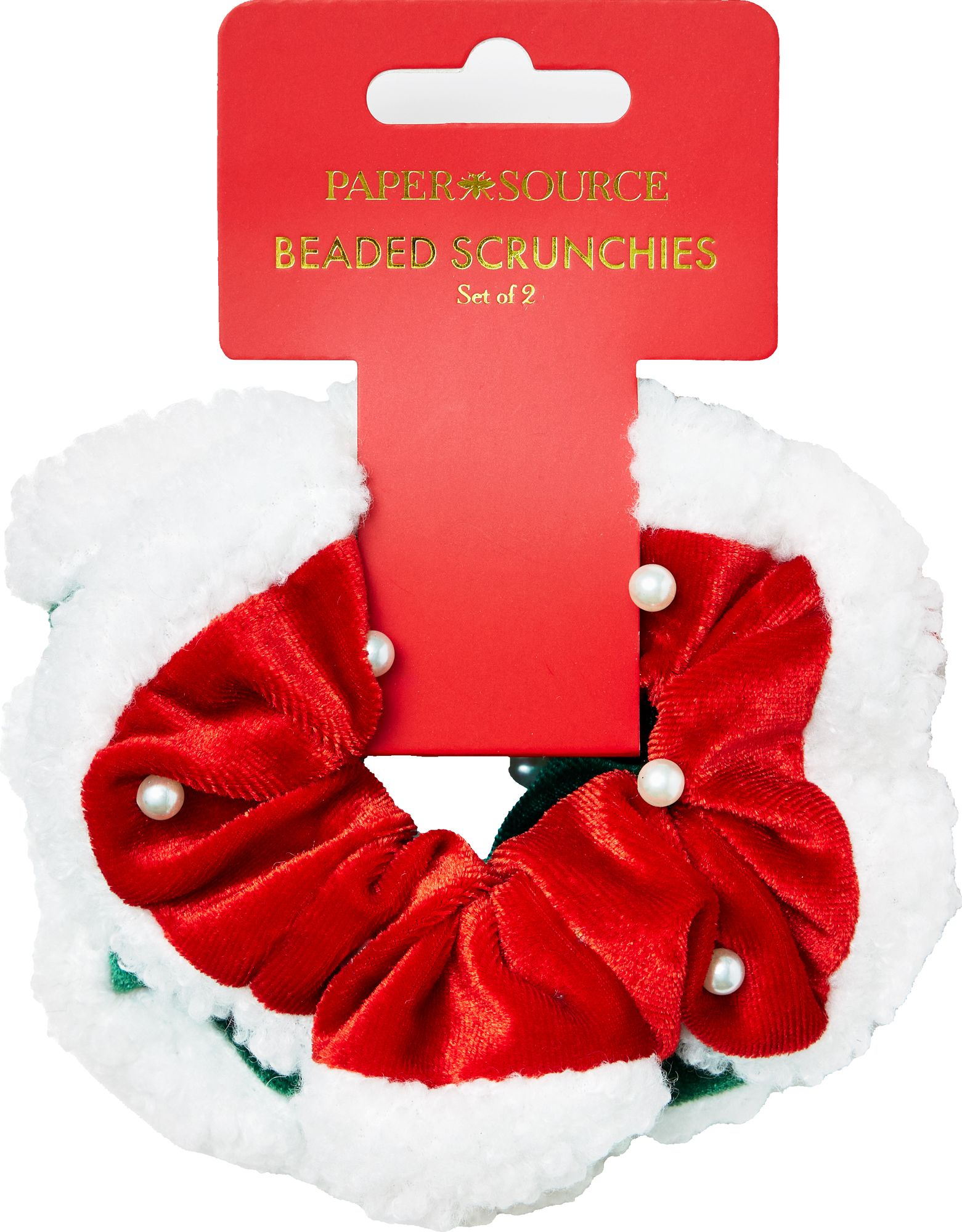 Holiday Beaded Scrunchies, Set of 2