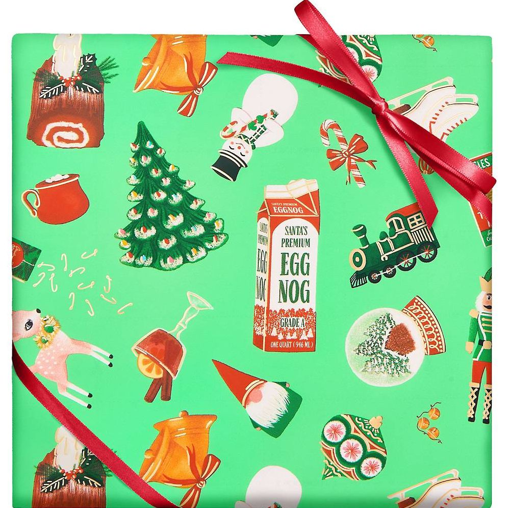 Retro Holiday Icons Stone Paper Roll Wrap