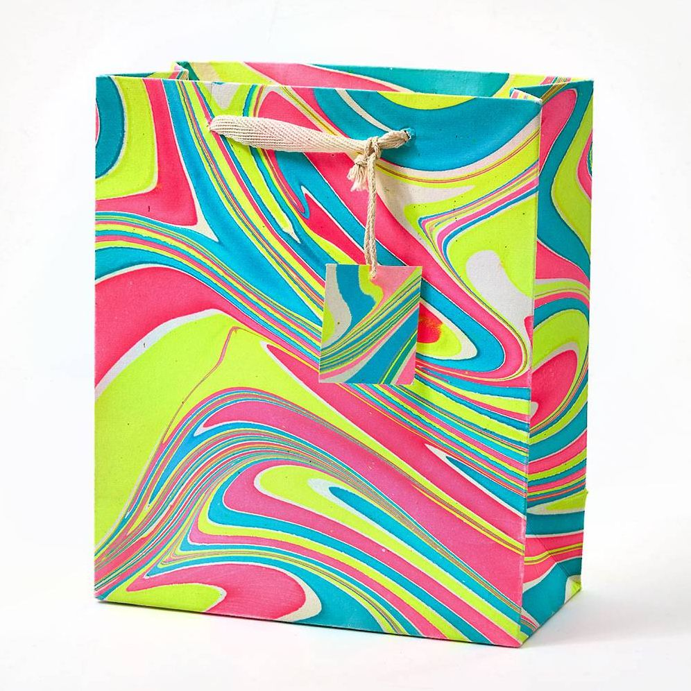 Neon Waves Marbled Medium Gift Bag