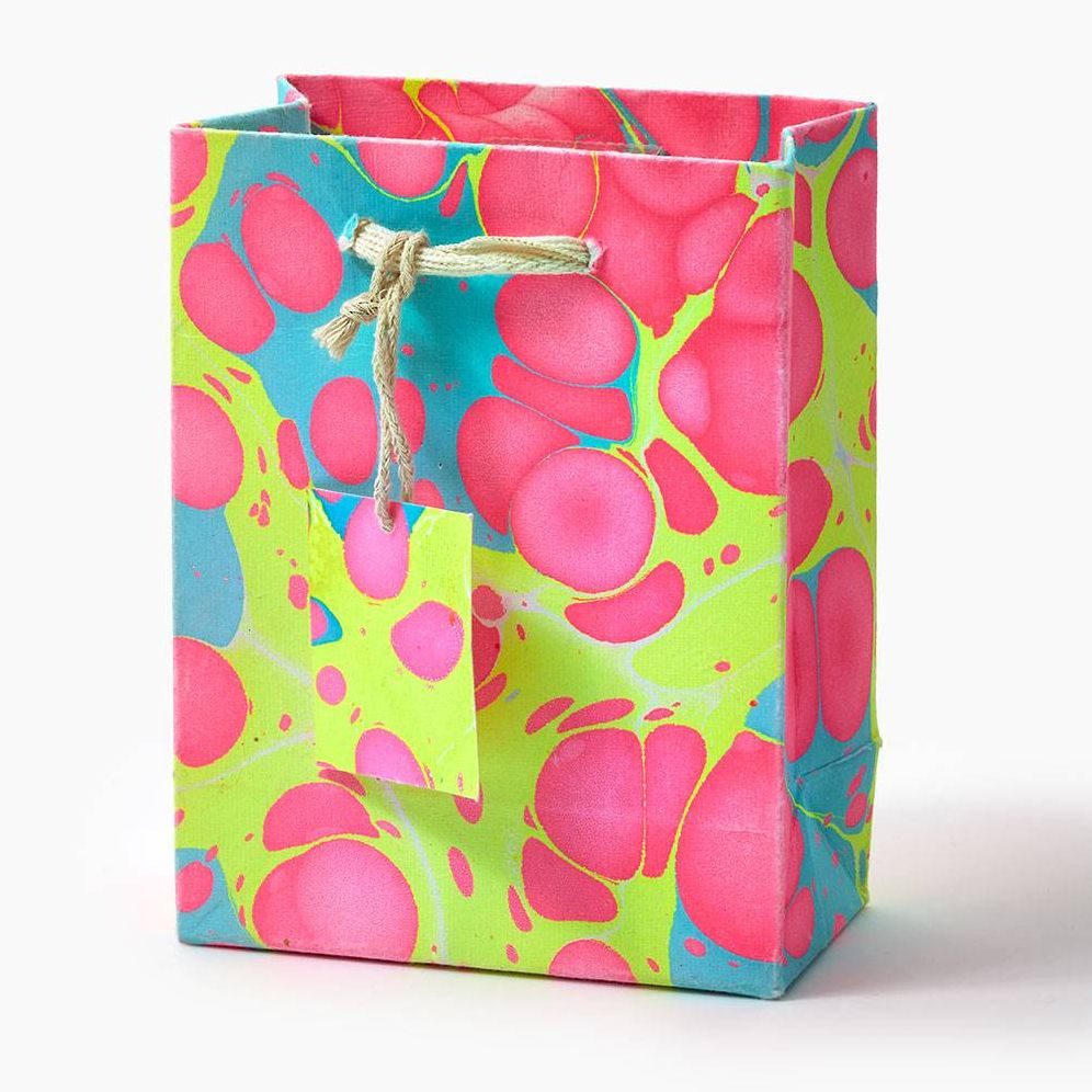 Neon Stone Small Marbled Gift Bag