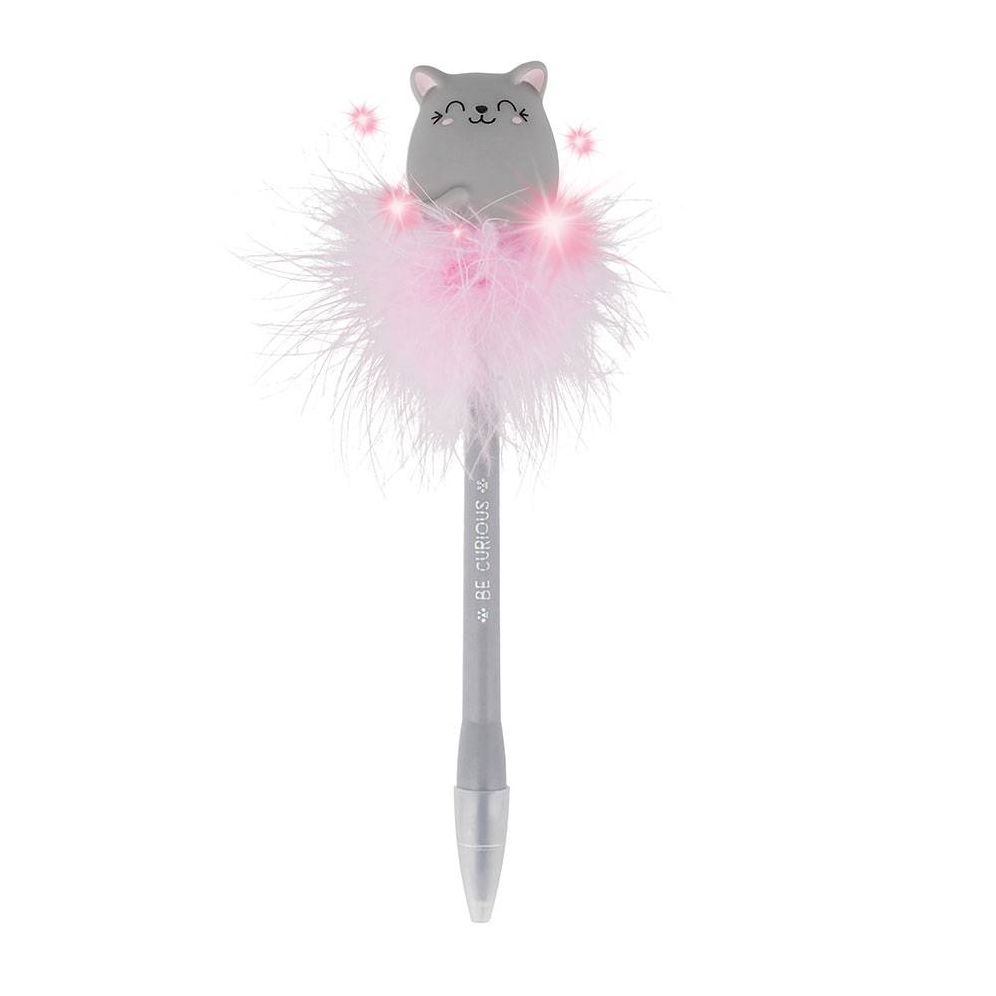 Legami Light-Up Cat Ballpoint Pen - Writing Is Magic - Kitty