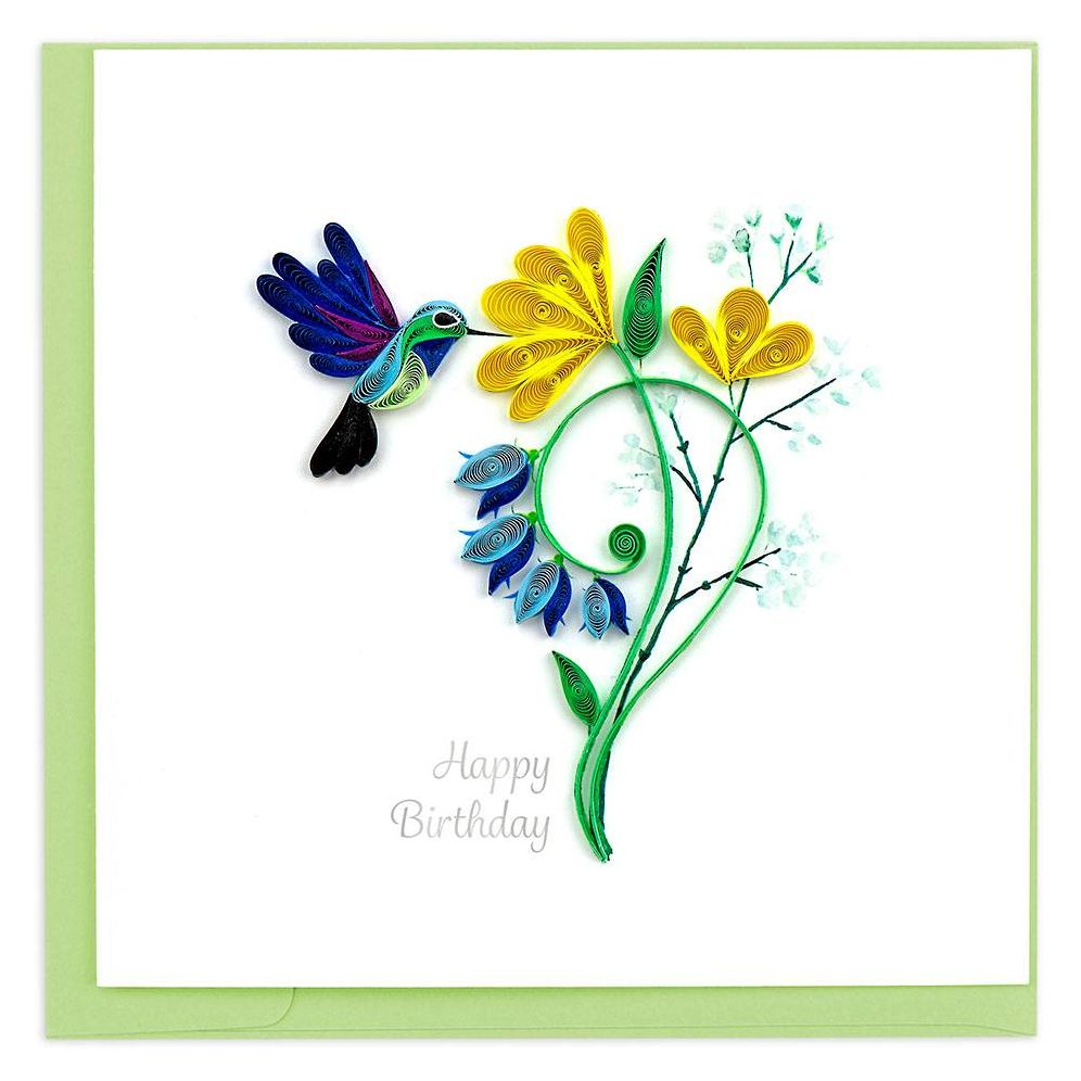 BDAY Quilling Birthday Hummingbird