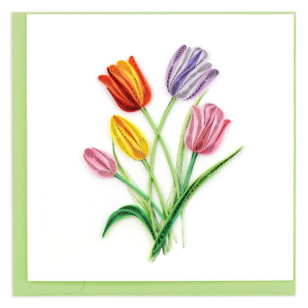 BLANK Quilling Colorful Tulips