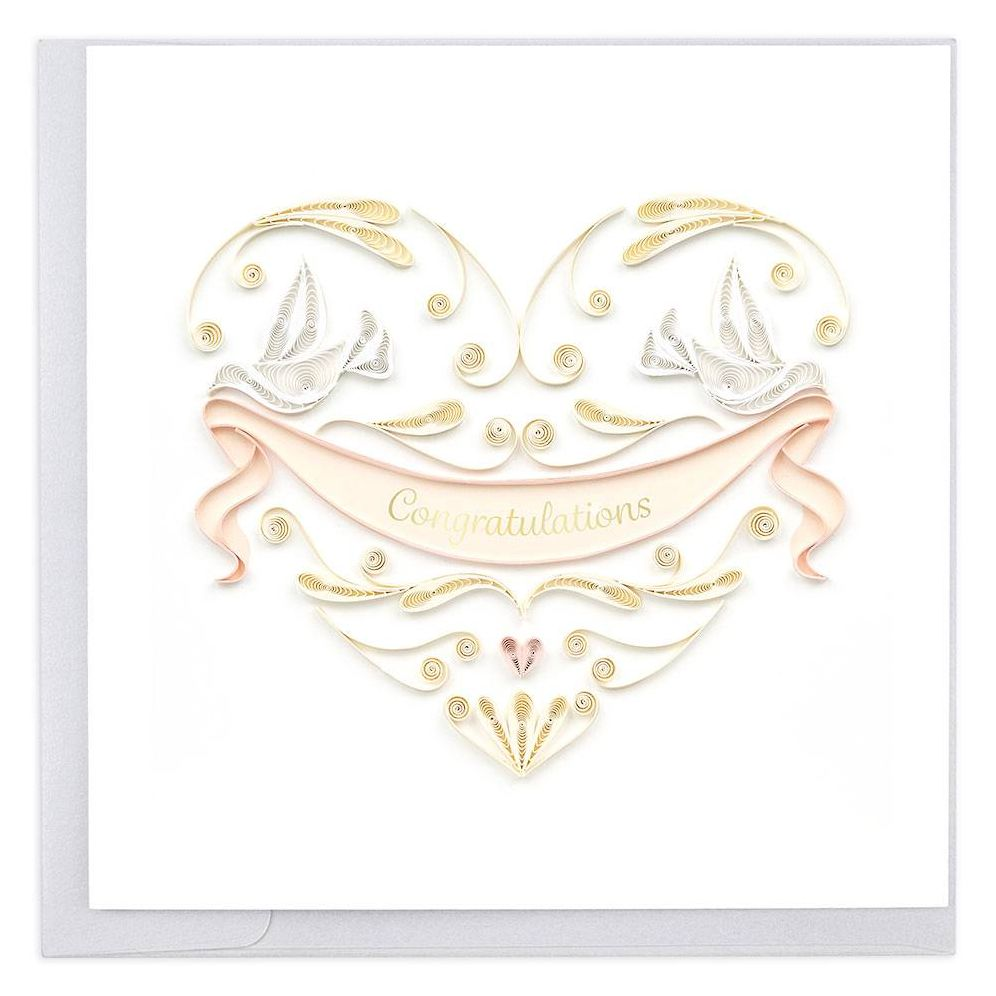 WED Quilling Wedding Doves Heart