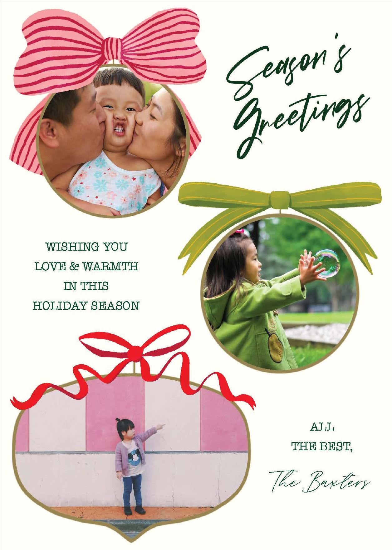 Bows and Baubles Holiday Photo Card