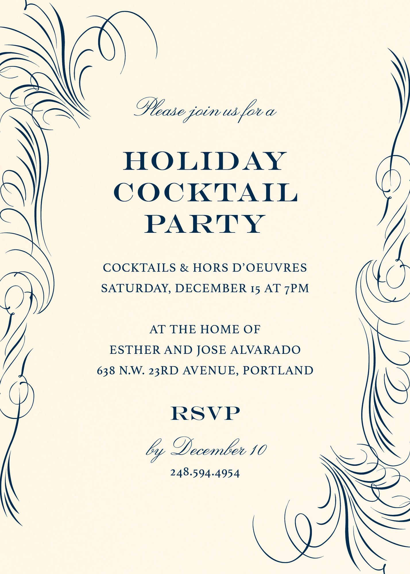 Flourish Holiday Party Invitation