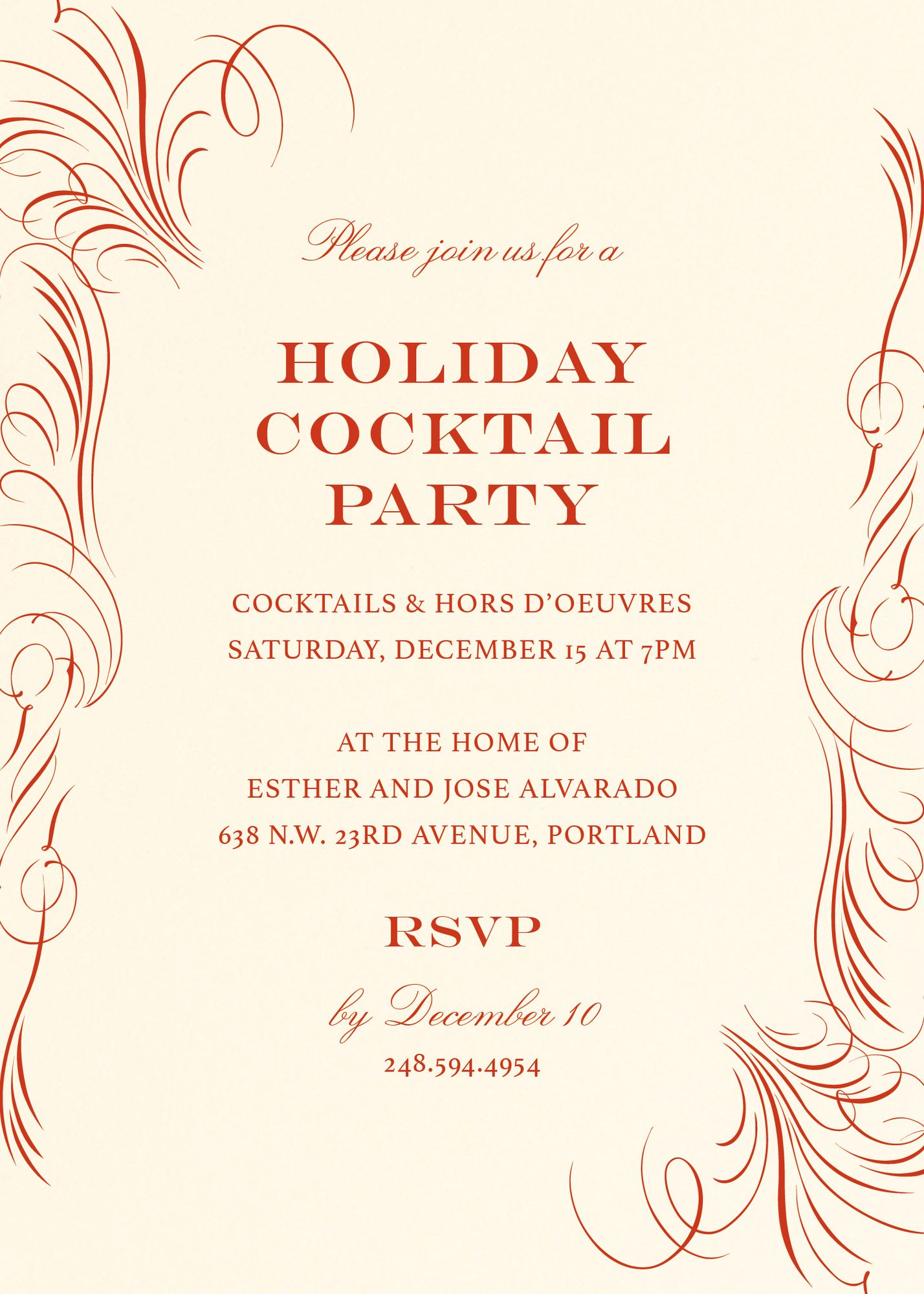 Flourish Holiday Party Invitation