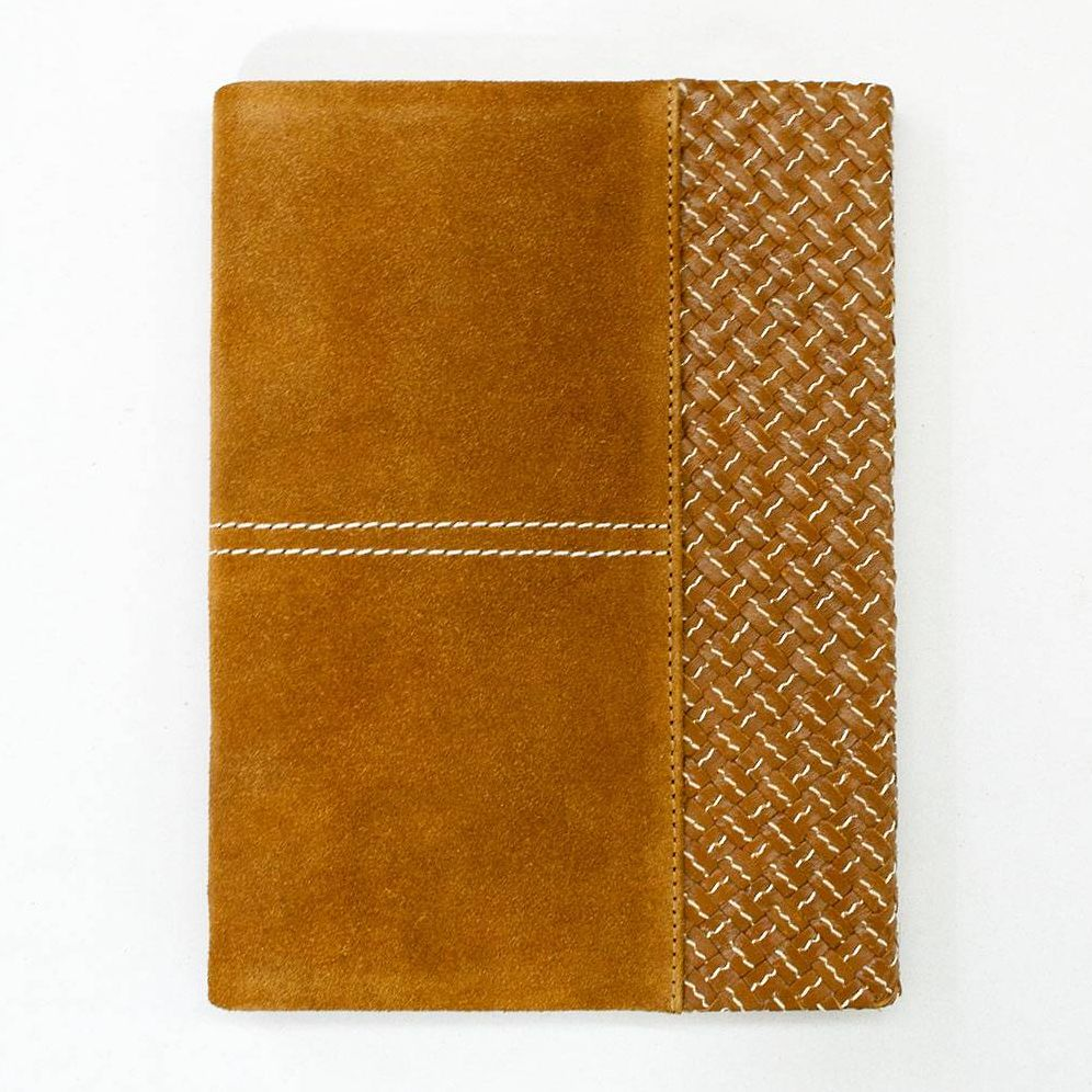 Brown Suede Journal with Weave Design