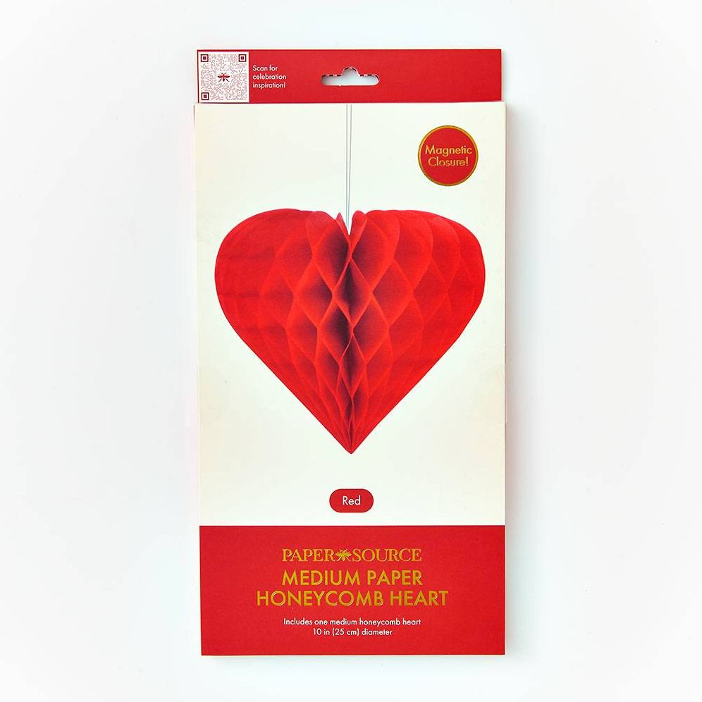 Val Red Honeycomb Heart, Medium, 25cm