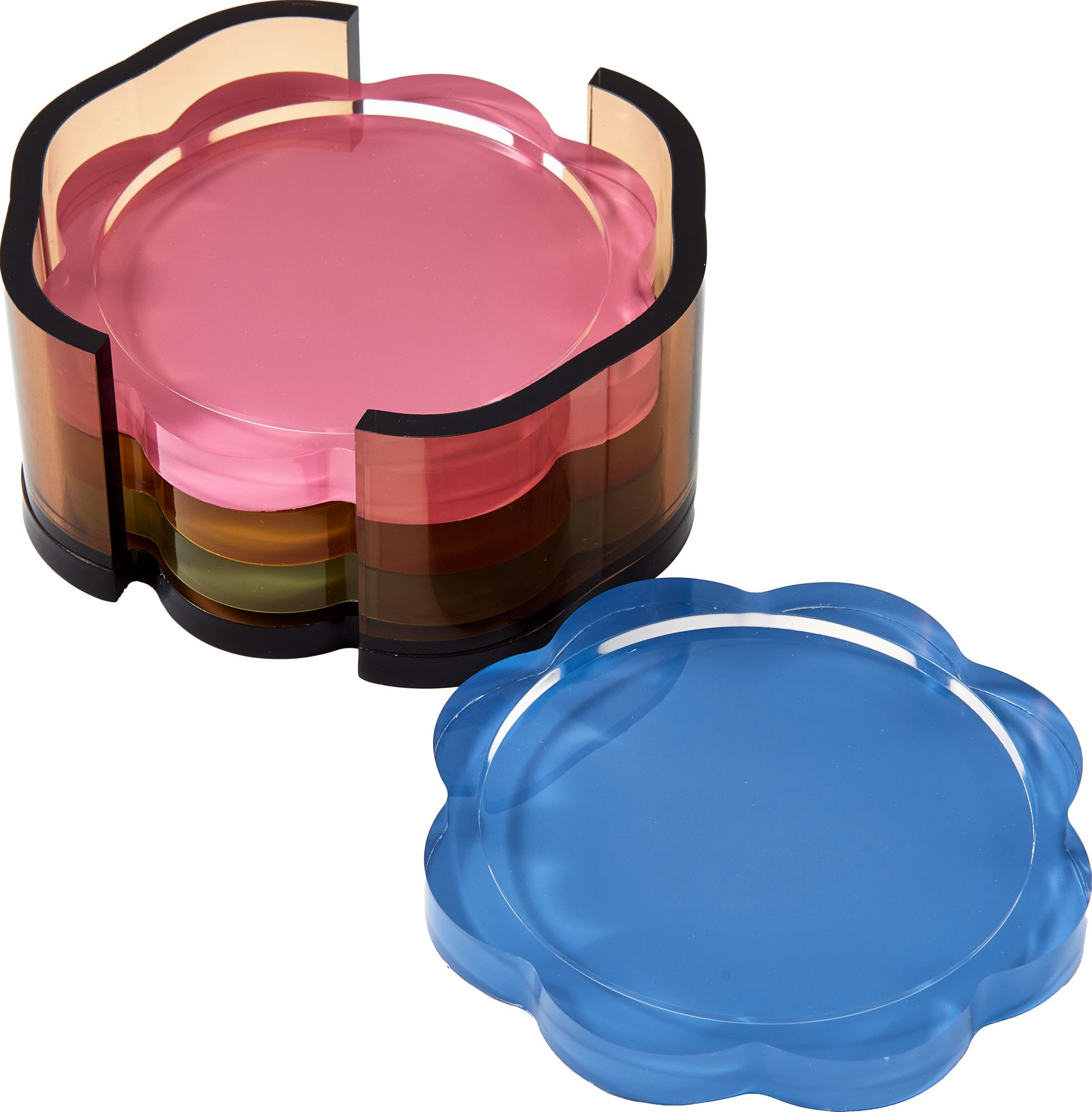 Acrylic Scalloped Coaster Set