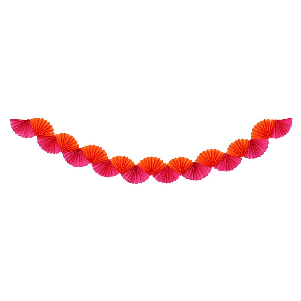 Tissue Paper Garland,Fuschia/Orange