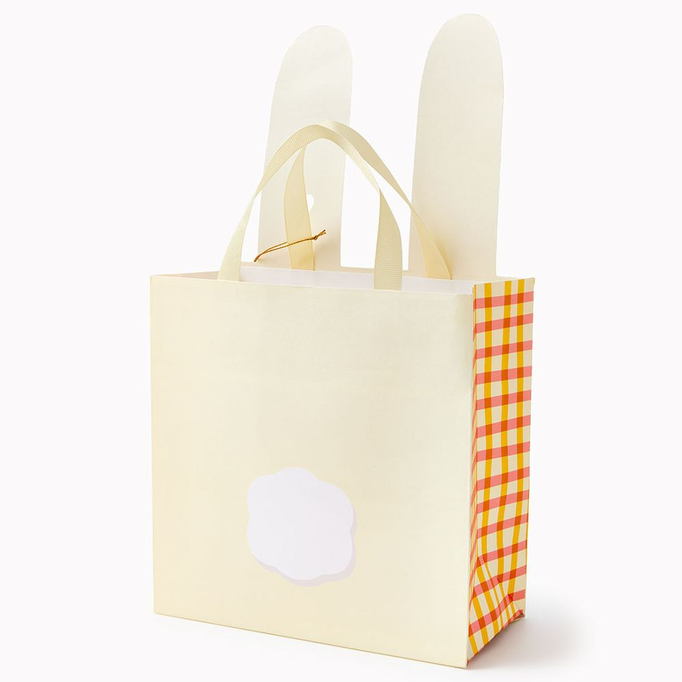 MED Gingham Bunny Die-Cut Gift Bag