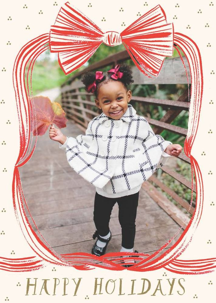 Red Ribbon Holiday Photo Card