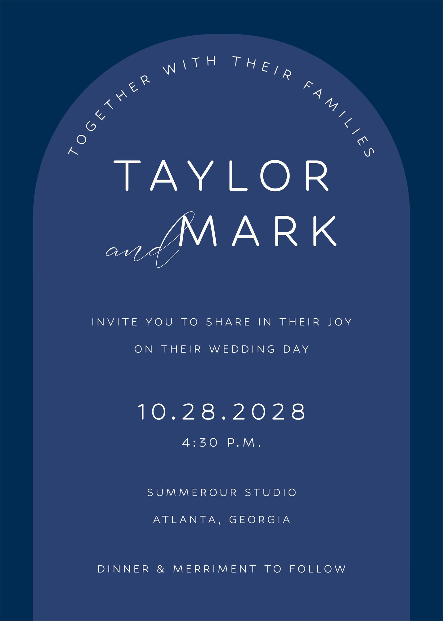 Colorful Arch Wedding Invitation